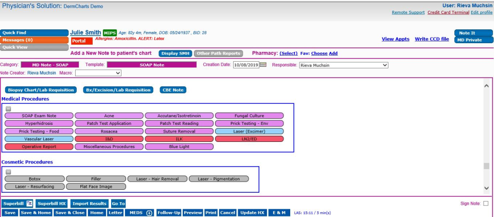 screenshot of MD Charts